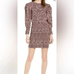 Rebecca Minkoff Long Sleeve Red and Black Fit and Flare Long Dress- Size XL